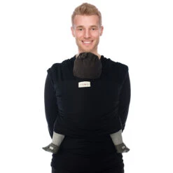 Écharpe De Portage Tricot-Slen Organic Extensible Bio Black 540 Cm De Babylonia