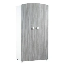 Hugo Armoire 2 Portes Gris / Blanc De Sauthon Baby's Sweet Home