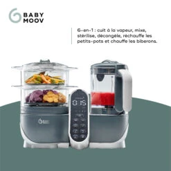 Nutribaby(+) Robot Multifonctions Bébé 6 En 1 Industrial Grey De Babymoov -Bébé Boutique 01073307 3