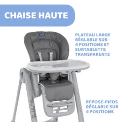 Chaise Haute Polly Magic Relax 4 Roues Graphite De Chicco -Bébé Boutique 01107881 3