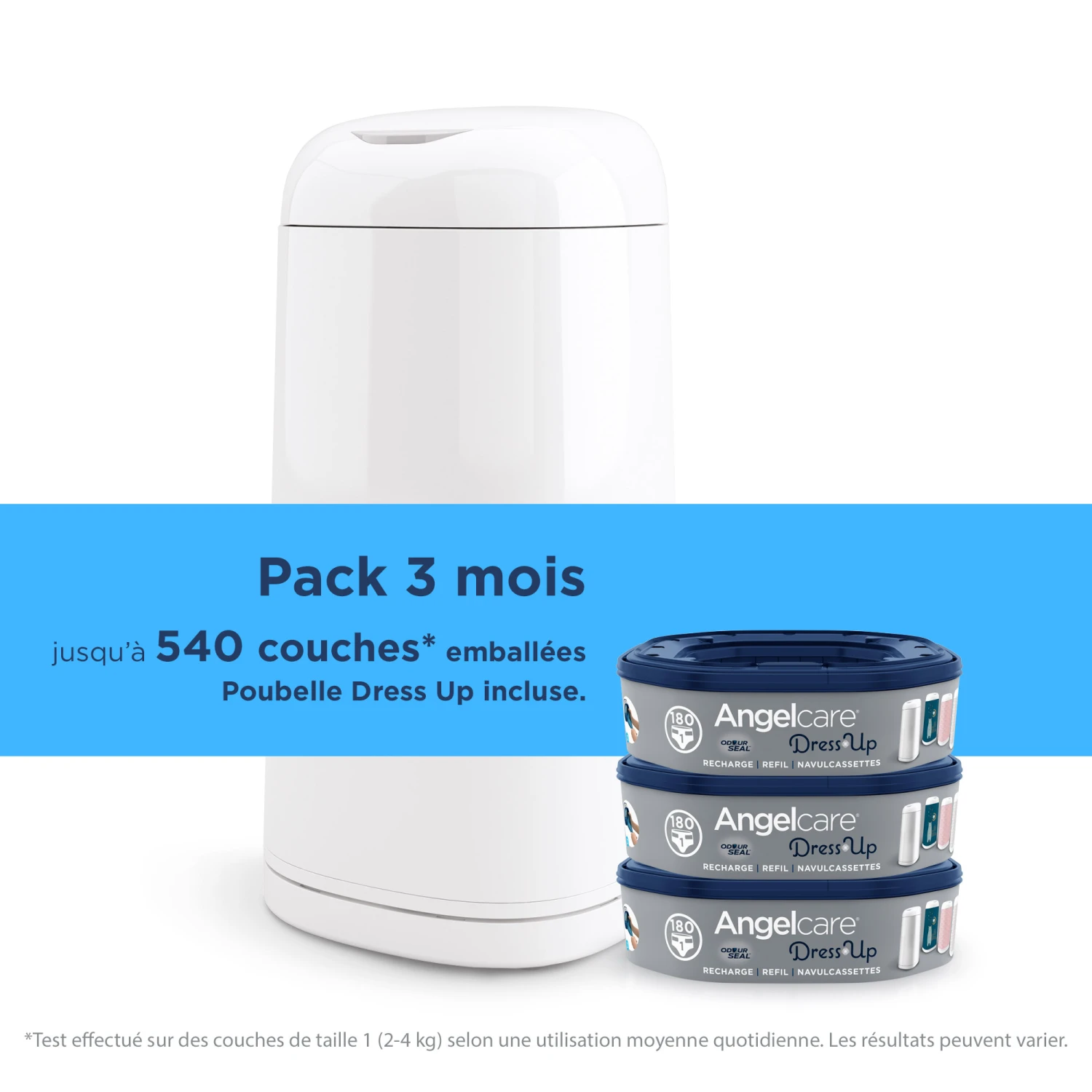 Starter Pack Poubelle à Couches Dress Up + 3 Recharges Blanc De Angelcare 3 Starter Pack Poubelle à Couches Dress Up + 3 Recharges Blanc De Angelcare – Image 3