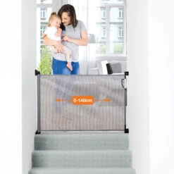 Barrière De Sécurité Rétractable 0-140 Cm Gris De Dreambaby -Bébé Boutique 01140819 6