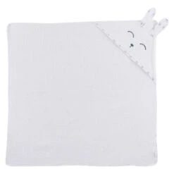 Cape De Bain Lapin Câlin Blanc Talc De P'tit Bisou