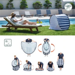 Tente Anti-UV Haute Protection 50+ Marinière Bleu De Babymoov -Bébé Boutique 01148352 4