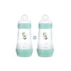 Lot De 2 Biberons Easy Start Anti-colique Débit 2 Aqua 260 Ml De Mam