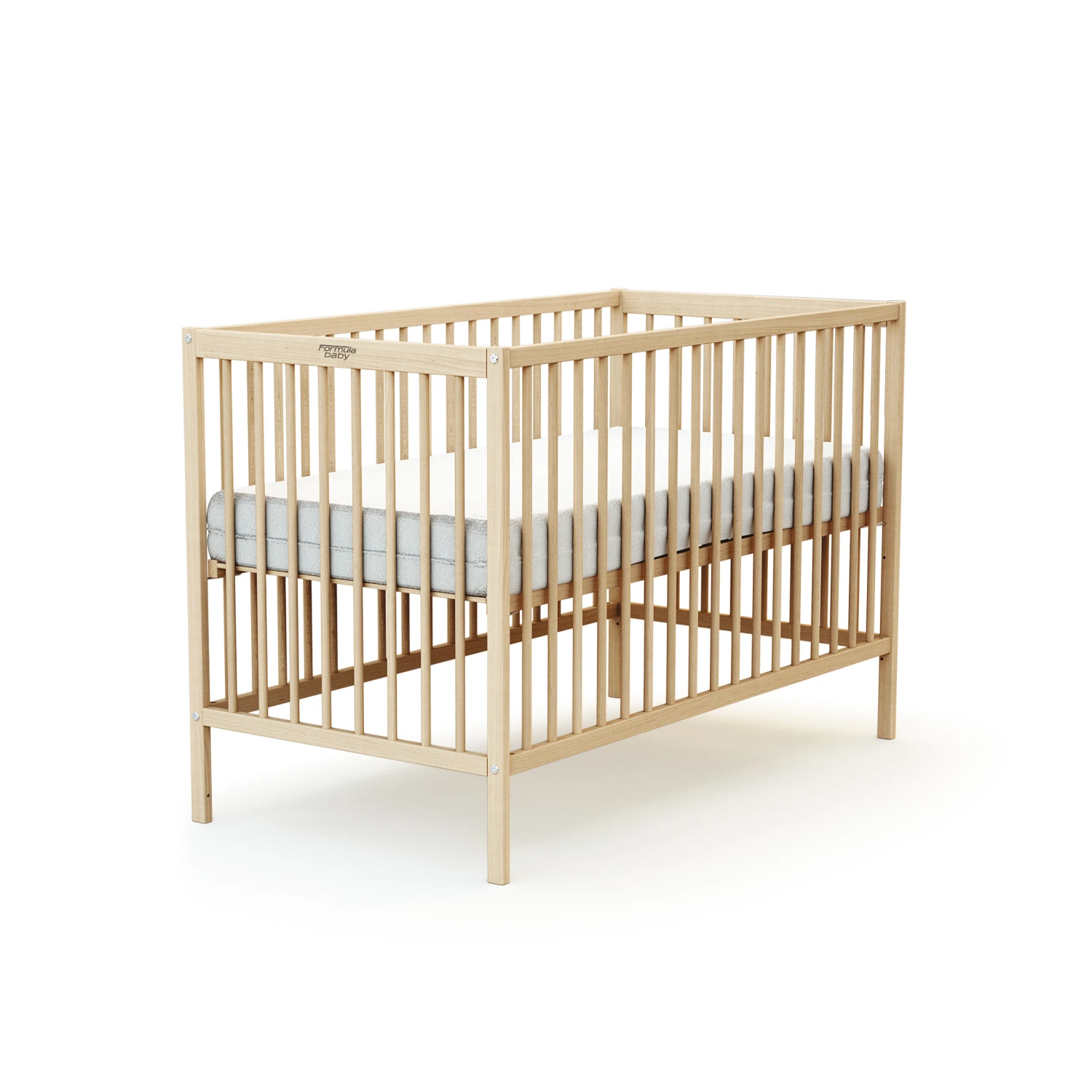 Lit En Bois Brut 60 X 120 Cm De Formula Baby 2 Lit En Bois Brut 60 X 120 Cm De Formula Baby – Image 2