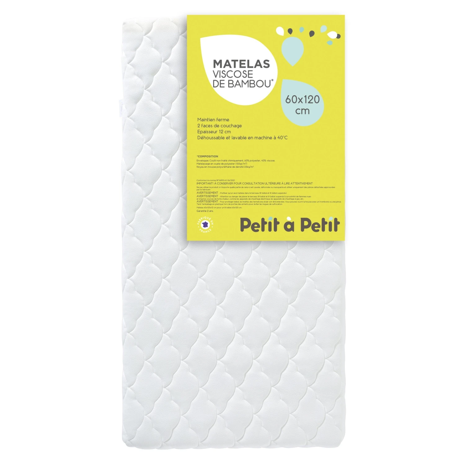 Matelas Viscose - Bambou De Petit à Petit 1 Matelas Viscose - Bambou De Petit à Petit