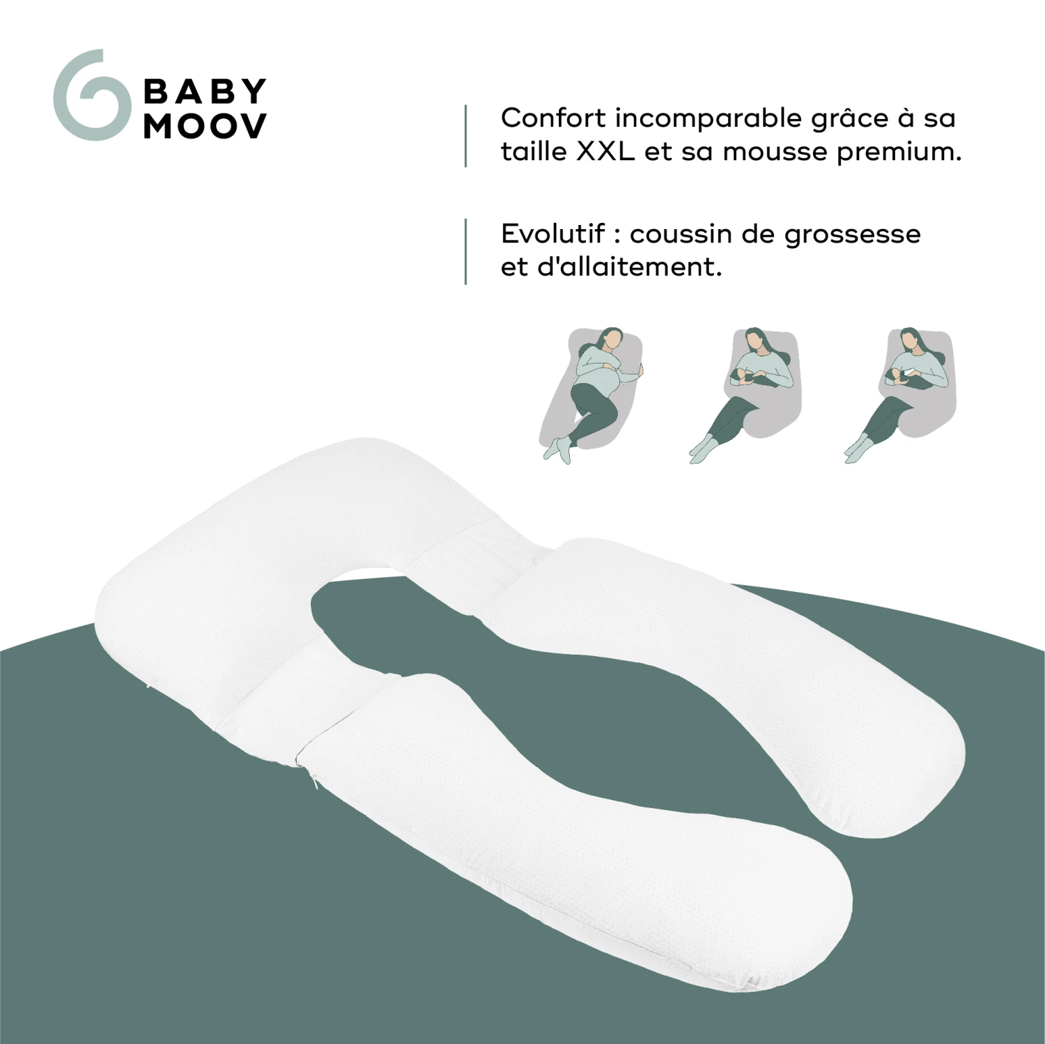 Coussin D'allaitement & De Grossesse Grand Format - B.Love XXL Mineral Gris De Babymoov 3 Coussin D'allaitement & De Grossesse Grand Format - B.Love XXL Mineral Gris De Babymoov – Image 3