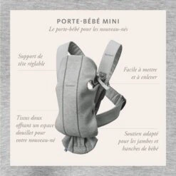 Porte-bébé Mini Noir Coton De BabyBjörn -Bébé Boutique 82474571 1